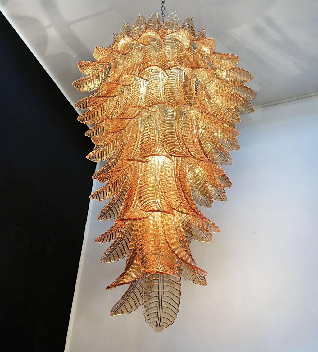 Rosalind Glass Amber Chandelier