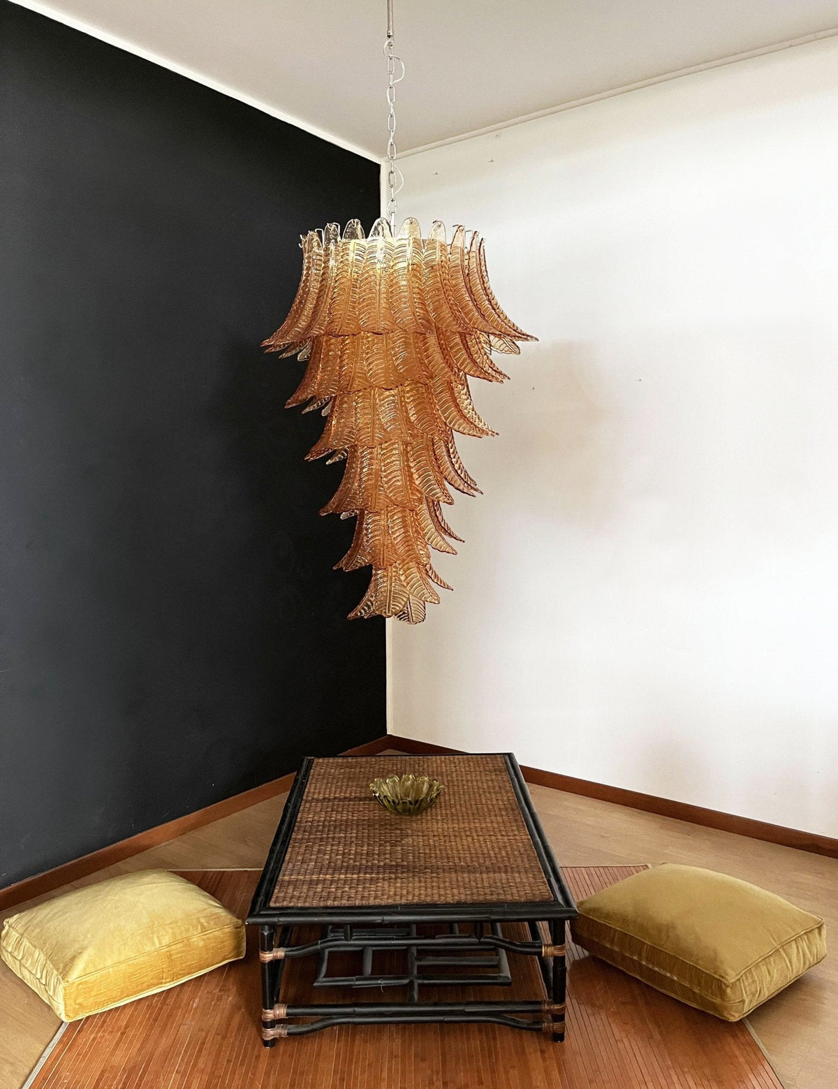 Rosalind Glass Amber Chandelier