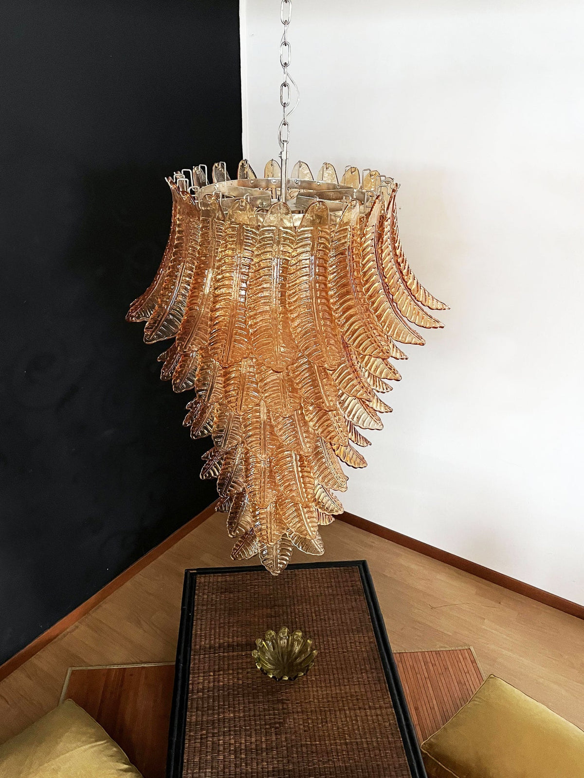 Rosalind Glass Amber Chandelier