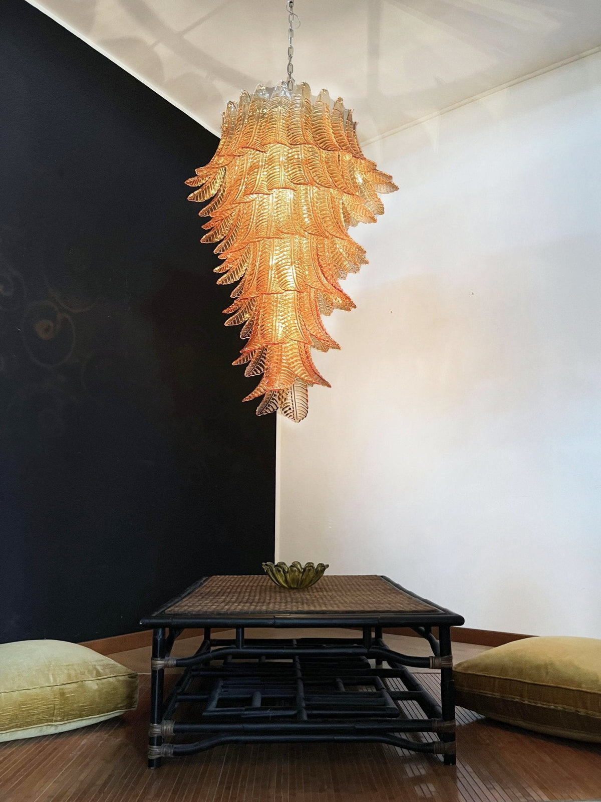 Rosalind Glass Amber Chandelier