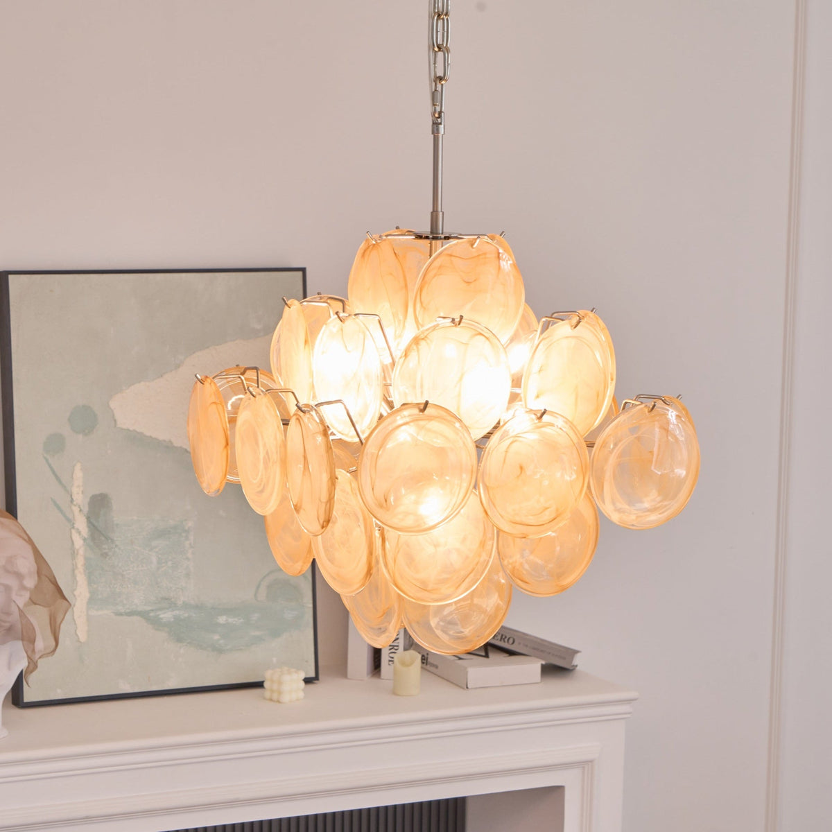Aurelia Apricot Glass Chandelier