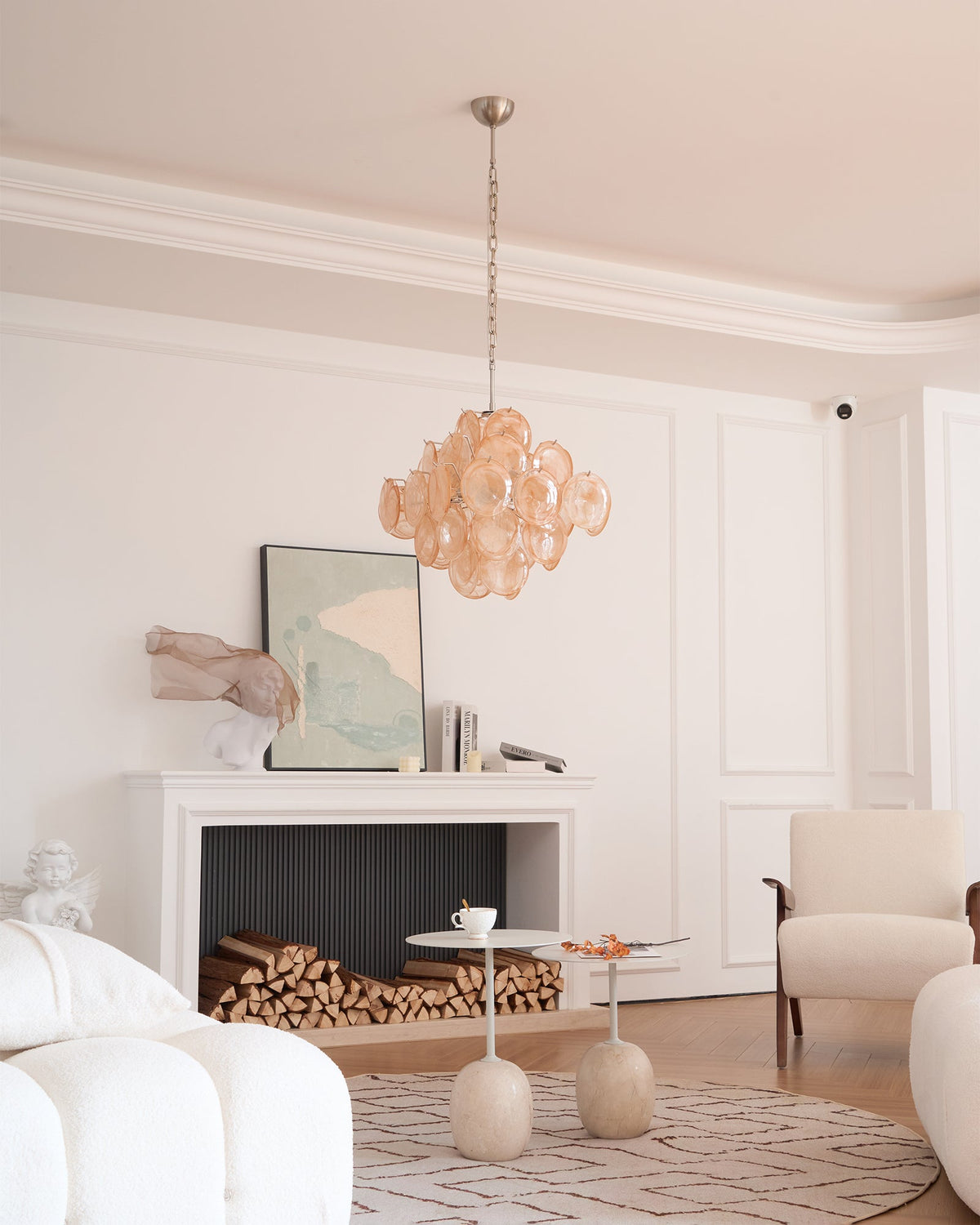 Aurelia Apricot Glass Chandelier