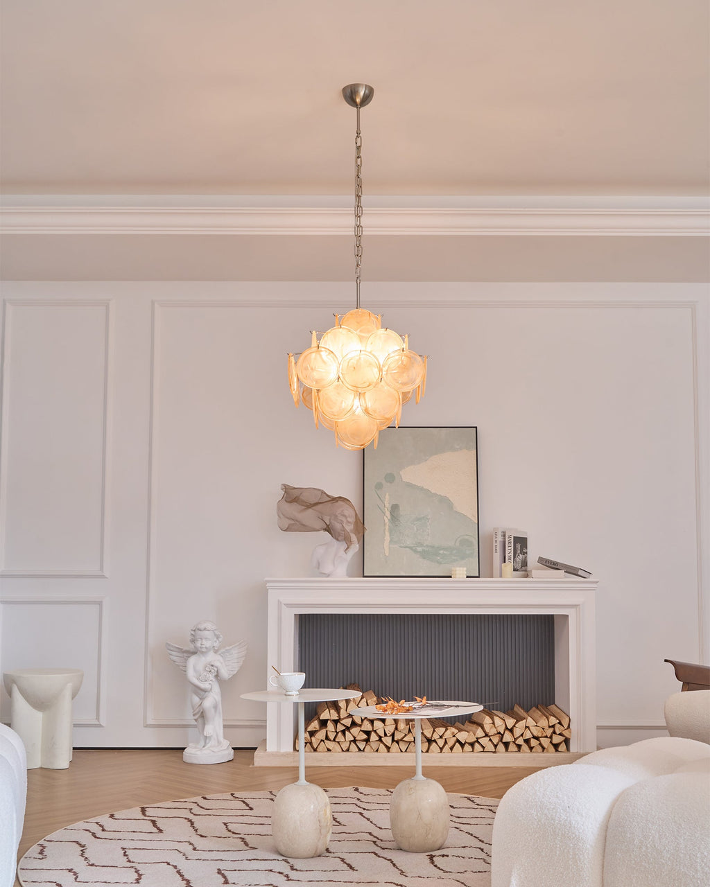 Aurelia Apricot Glass Chandelier