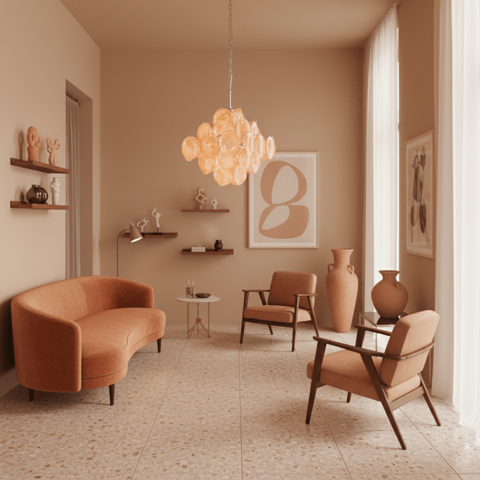 Aurelia Apricot Glass Chandelier