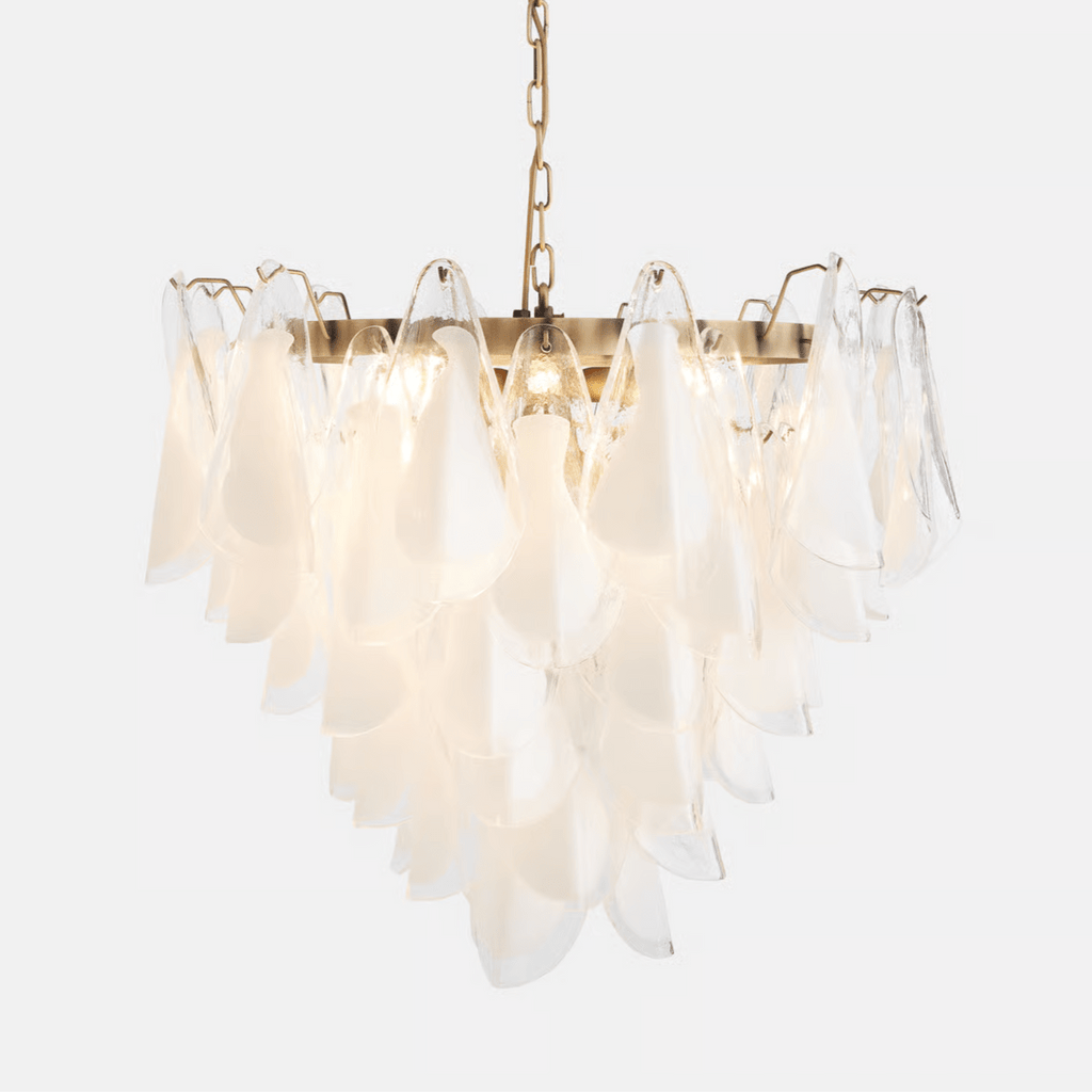Lunara White Glass Chandelier