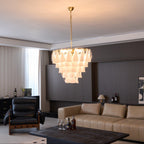 Lunara White Glass Chandelier