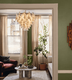 Lunara White Glass Chandelier