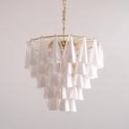 Lunara White Glass Chandelier