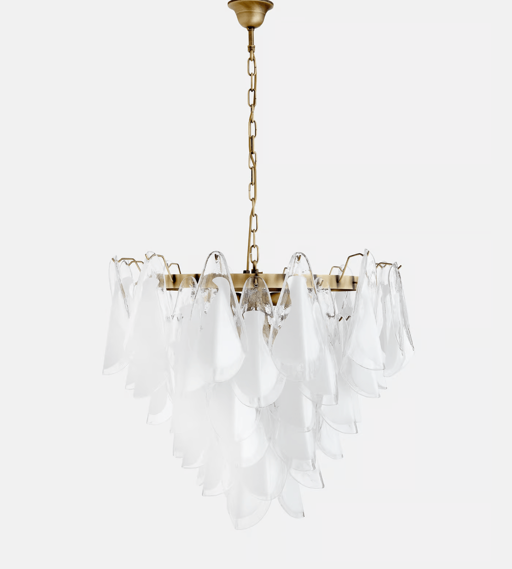Lunara White Glass Chandelier