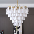Lunara White Glass Chandelier
