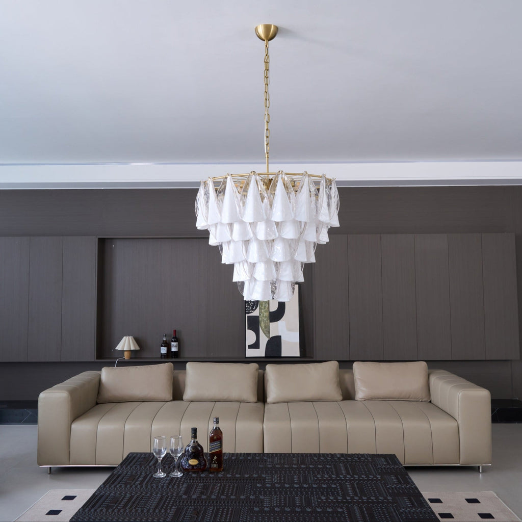 Lunara White Glass Chandelier