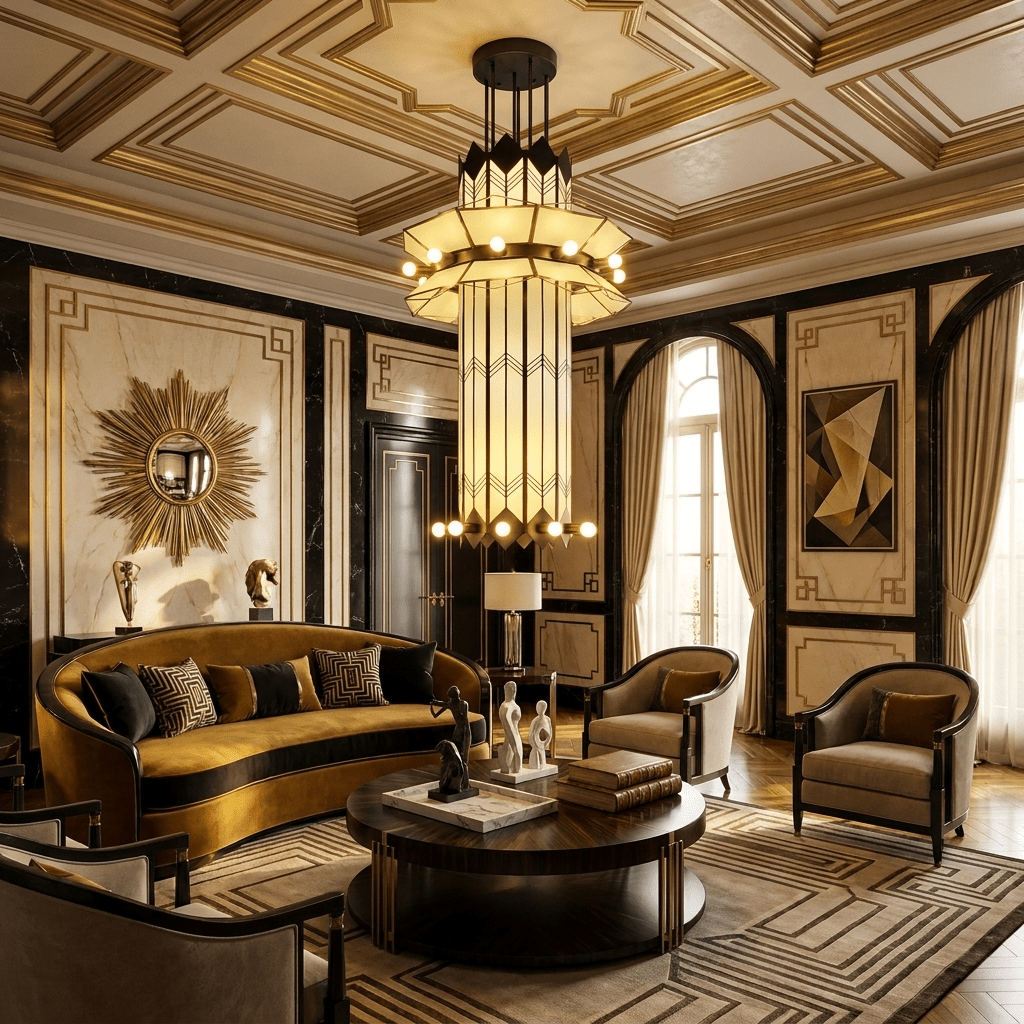 Rayonne Art Deco Pendant Chandelier