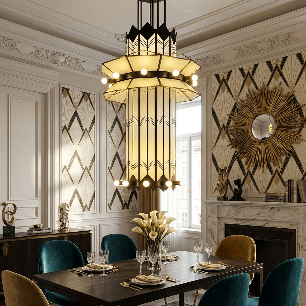 Rayonne Art Deco Pendant Chandelier