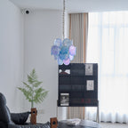 Aqua Blue Glass Chandelier
