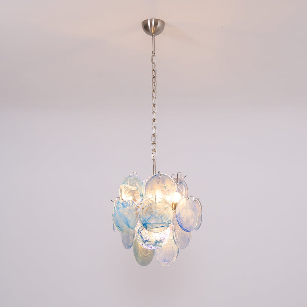Aqua Blue Glass Chandelier