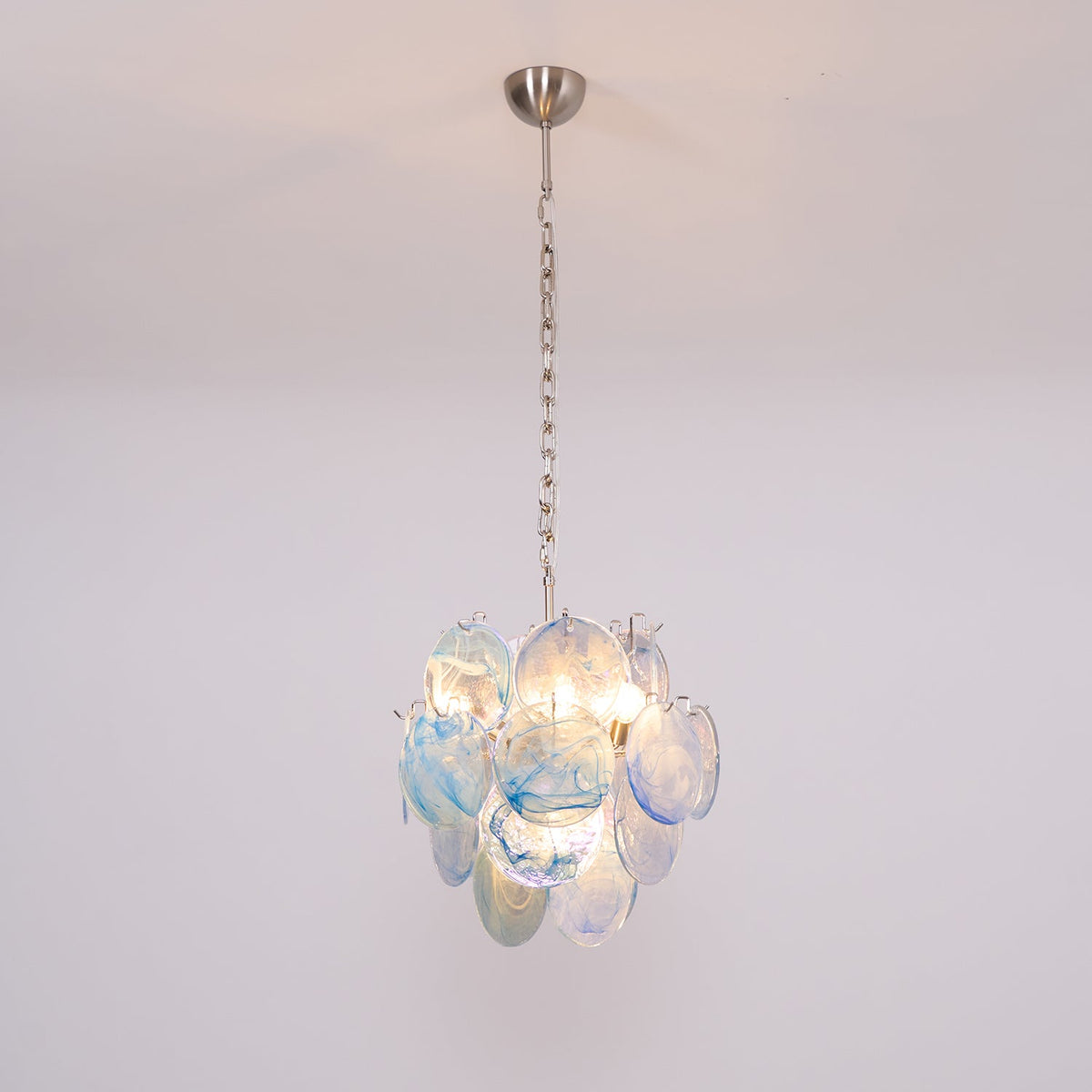 Aqua Blue Glass Chandelier