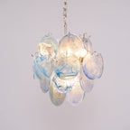 Aqua Blue Glass Chandelier
