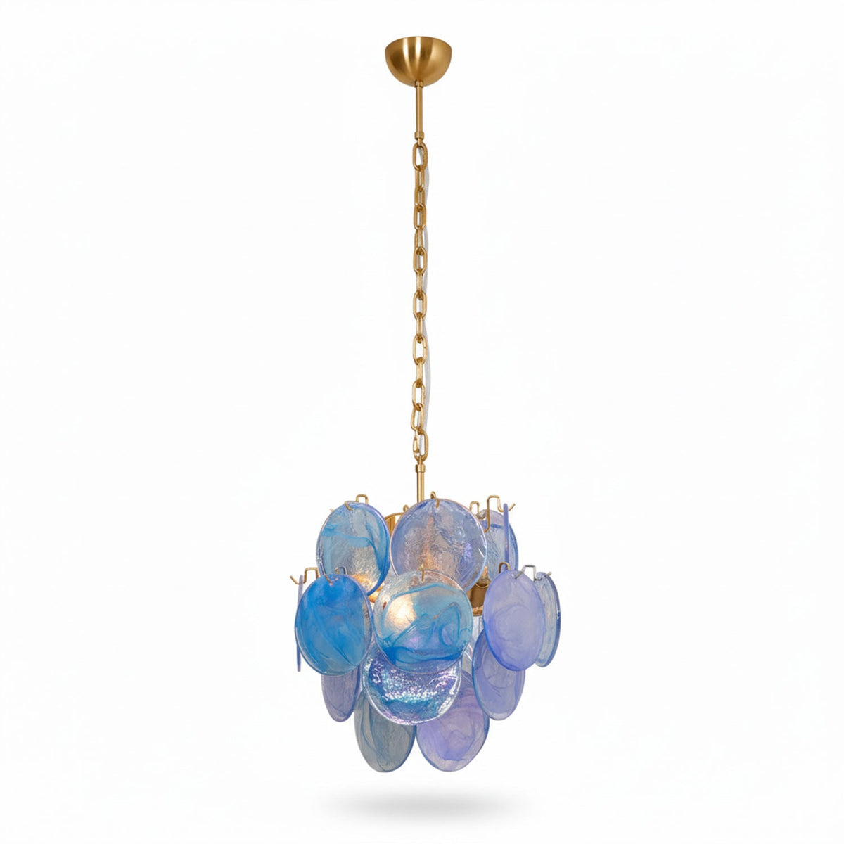 Aqua Blue Glass Chandelier