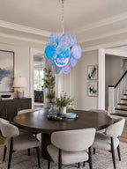Aqua Blue Glass Chandelier