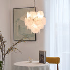 Aqua White Glass Chandelier