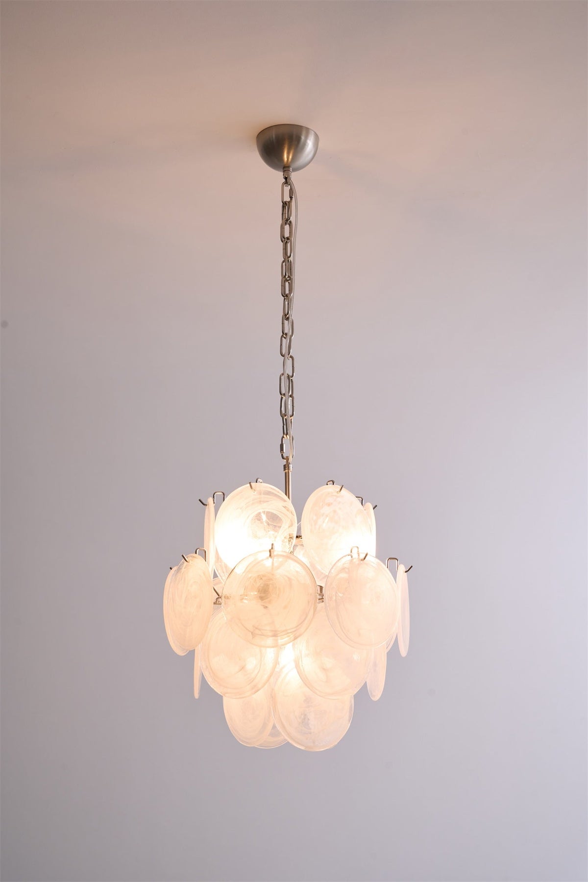 Aqua White Glass Chandelier