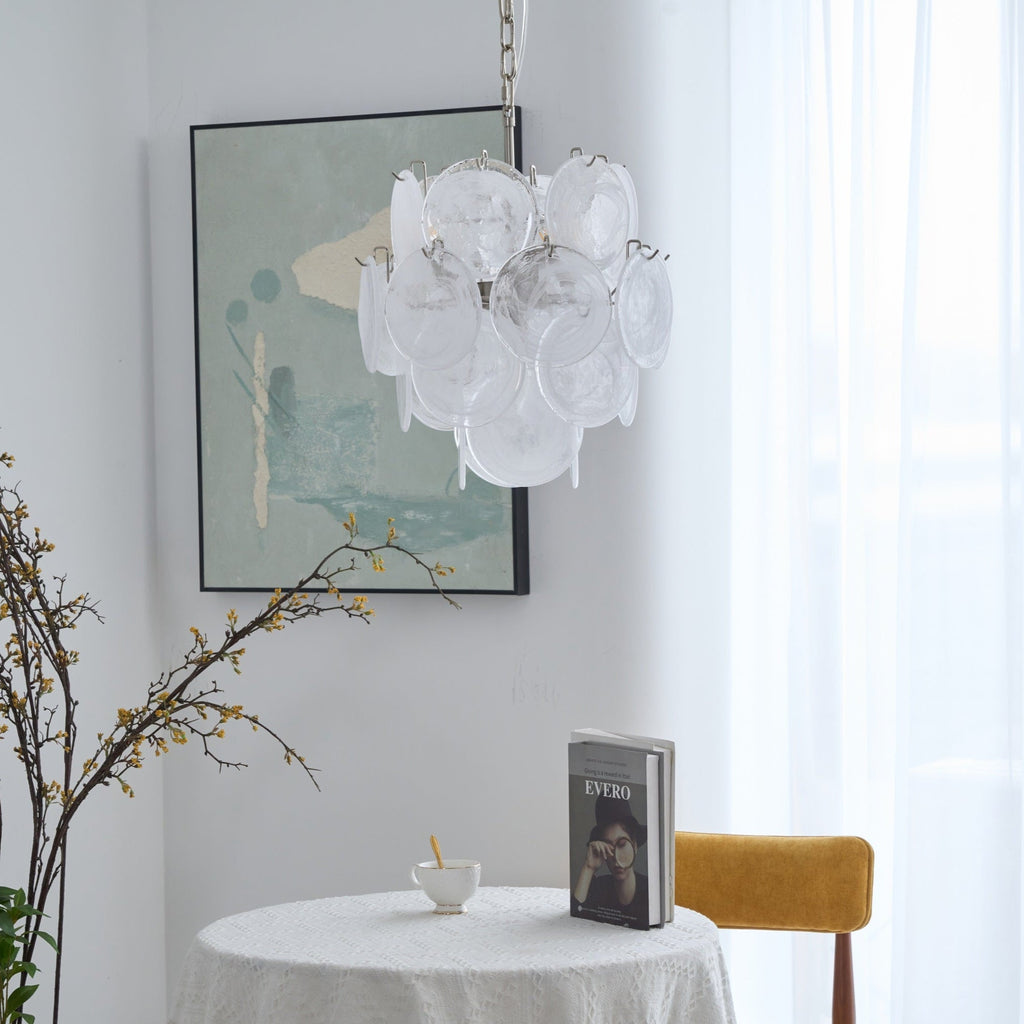 Aqua White Glass Chandelier
