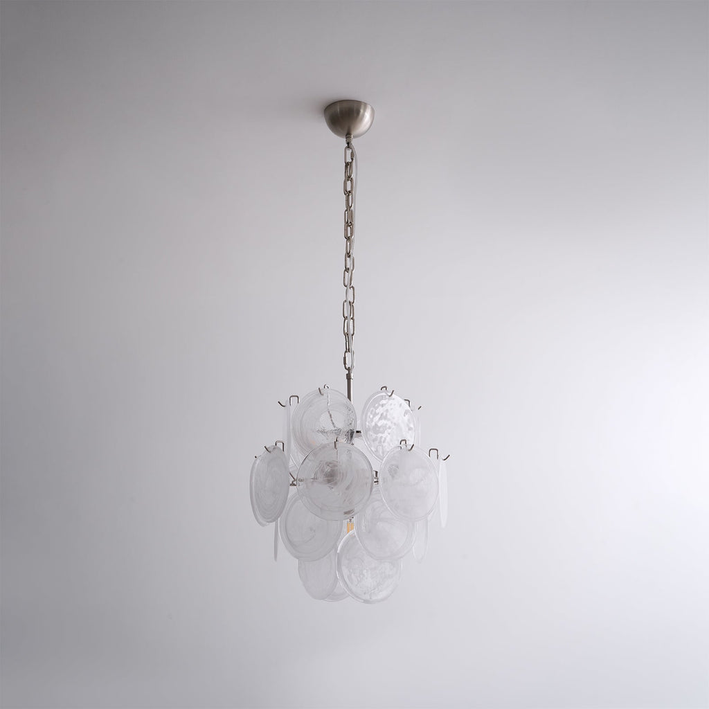 Aqua White Glass Chandelier