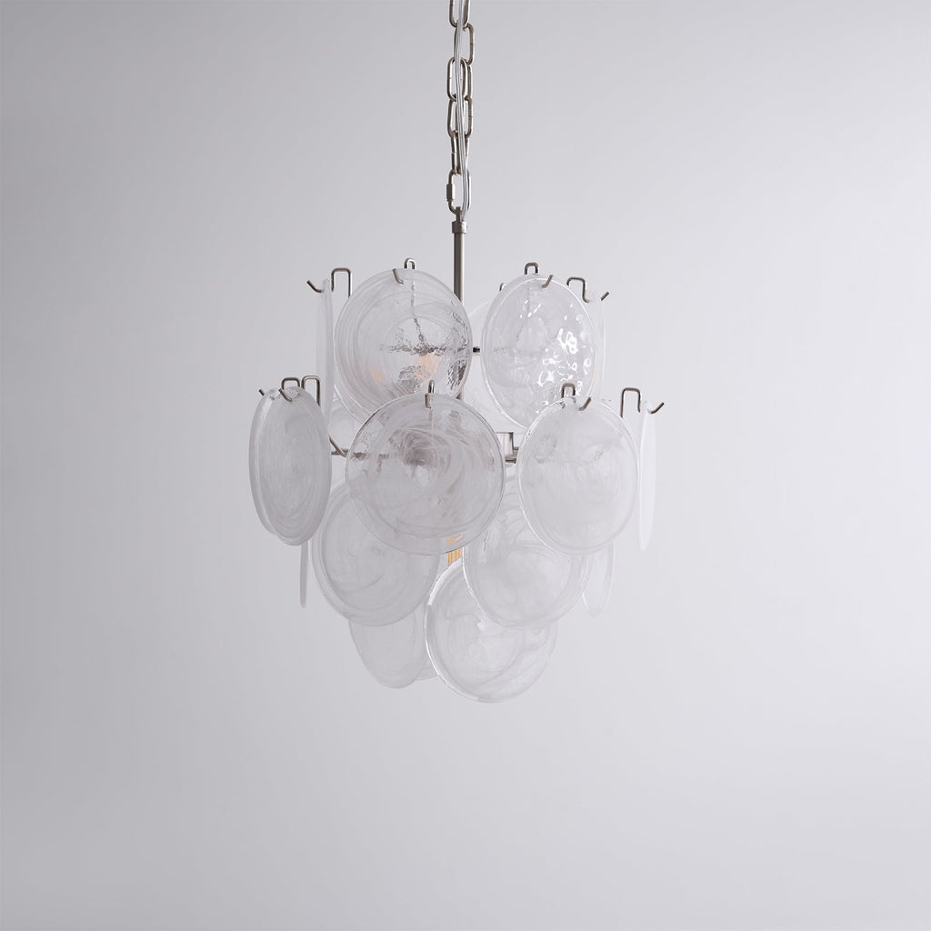 Aqua White Glass Chandelier