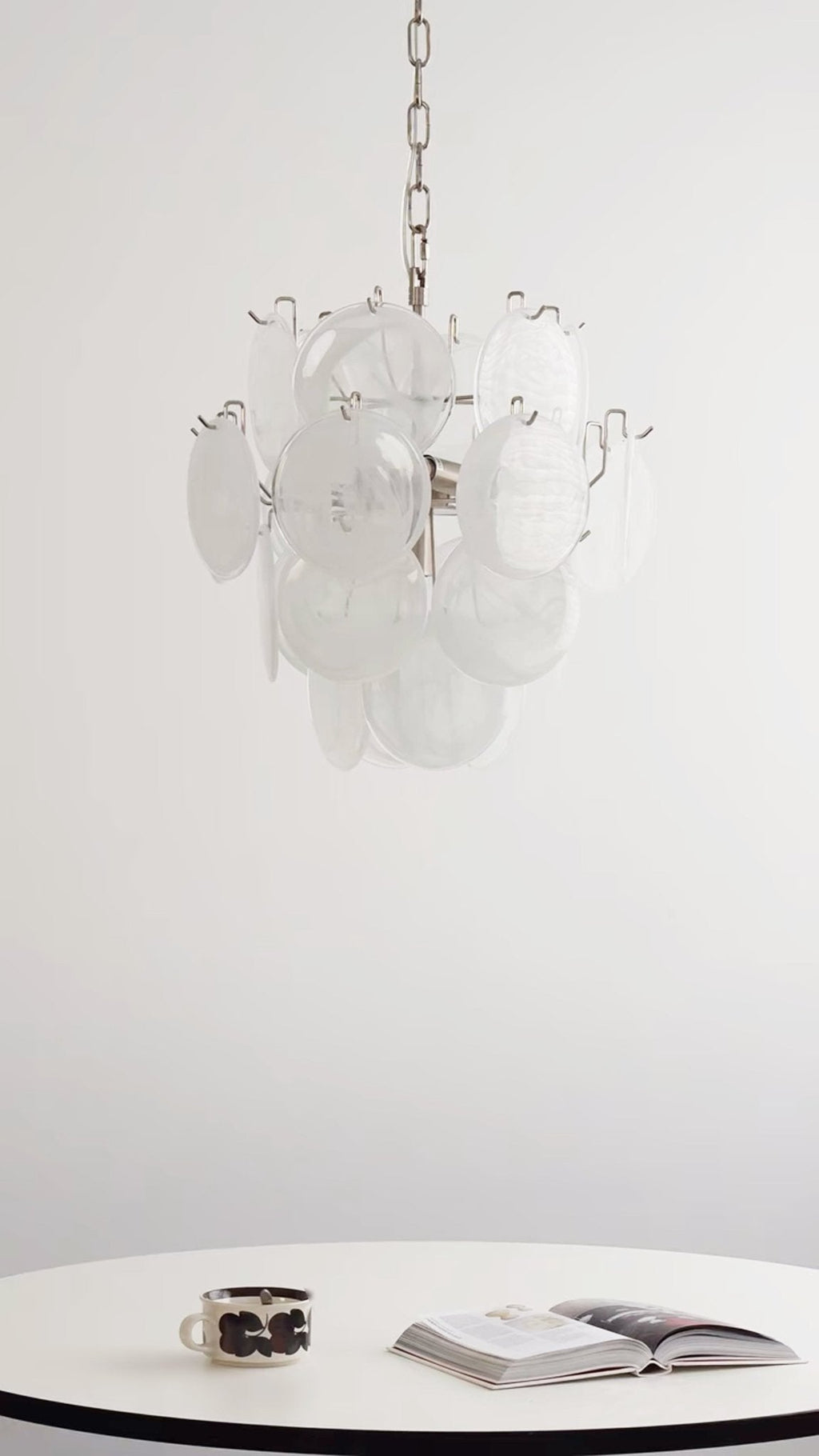 Aqua White Glass Chandelier