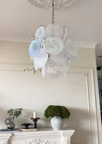 Aqua White Glass Chandelier