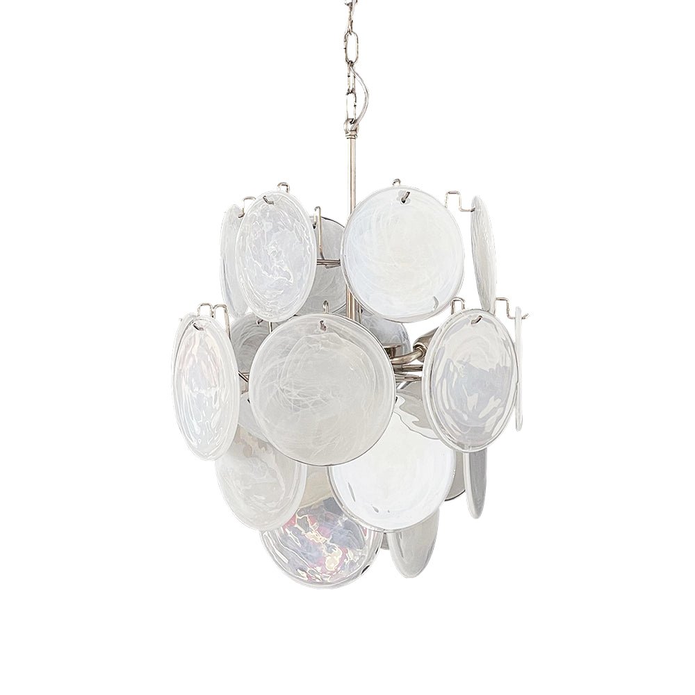 Aqua White Glass Chandelier
