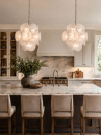 Aqua White Glass Chandelier