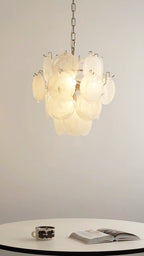 Aqua White Glass Chandelier