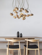 Wood Pumpkin Cluster Chandelier