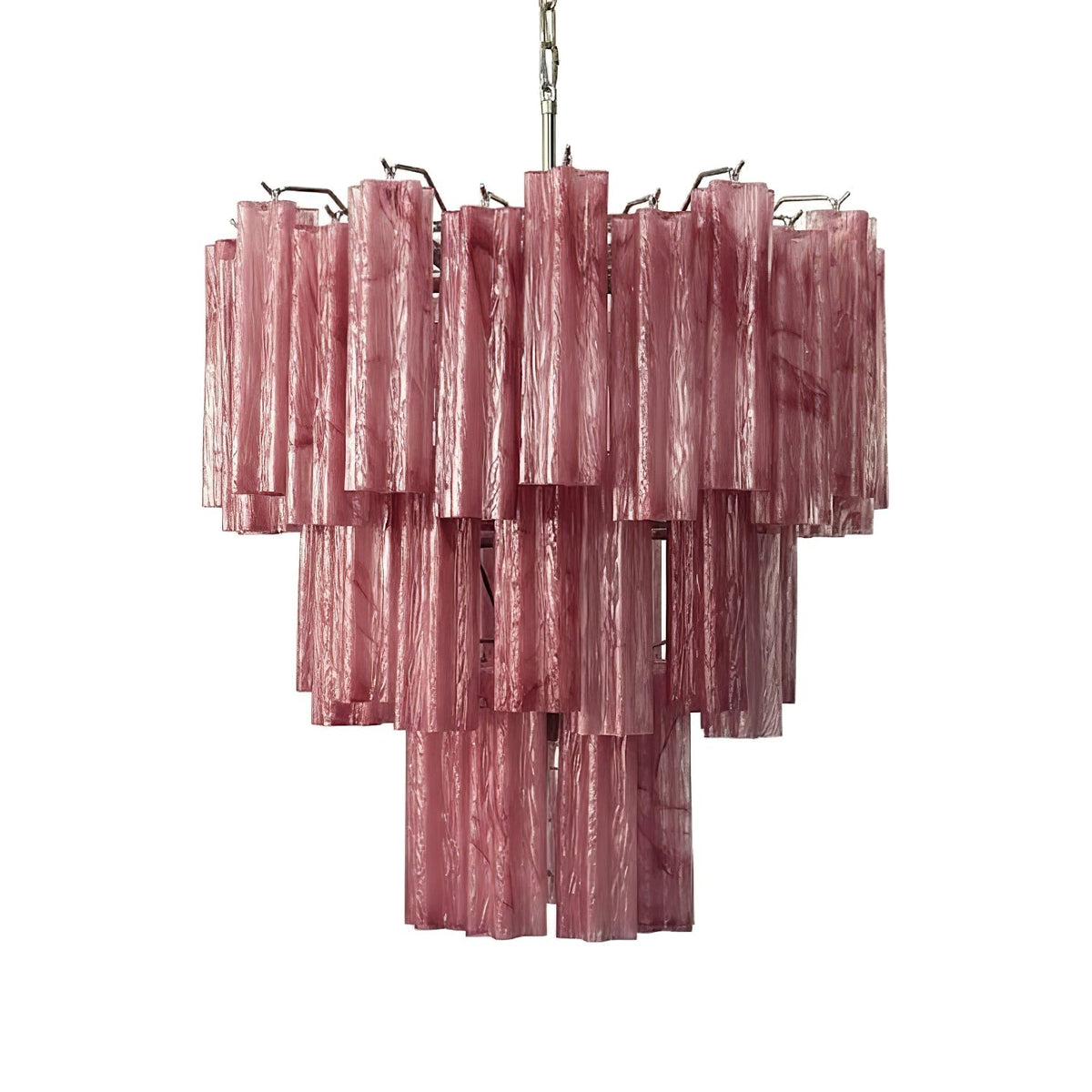 Pink Glass Tubes Chandelier