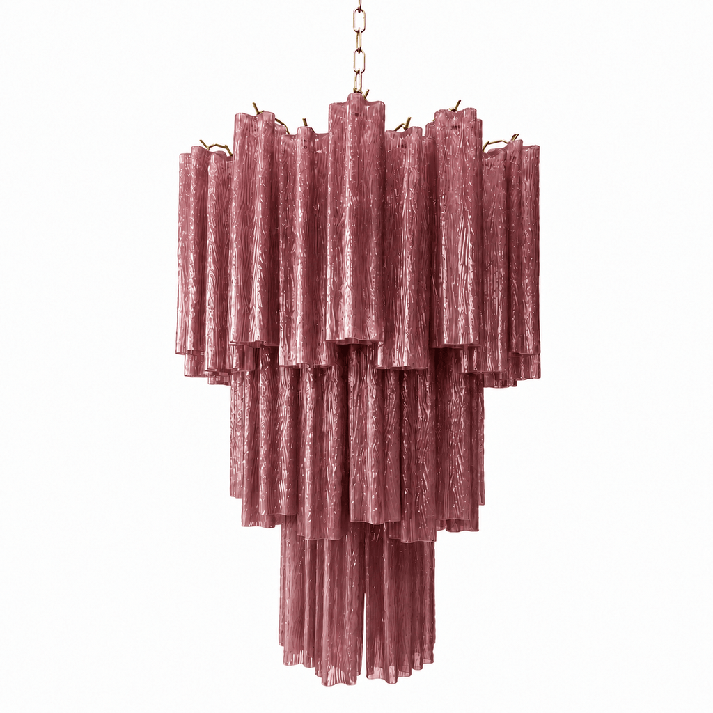Pink Glass Tubes Chandelier