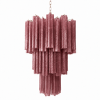 Pink Glass Tubes Chandelier