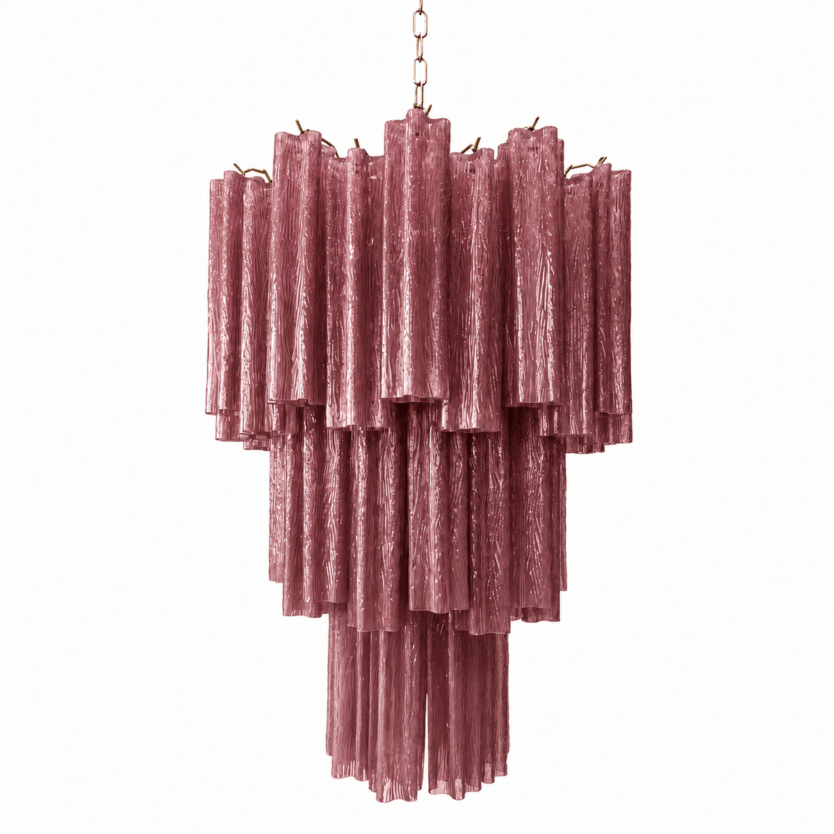 Pink Glass Tubes Chandelier