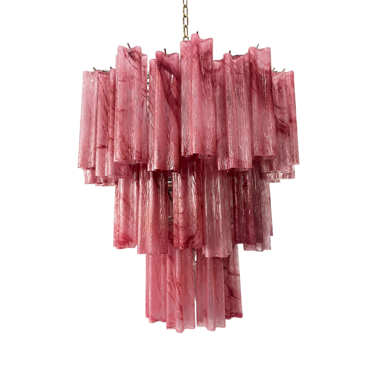 Pink Glass Tubes Chandelier
