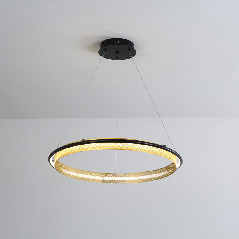 ∅ 31.5″ x H 2.2″ / Black & Gold / Warm Light