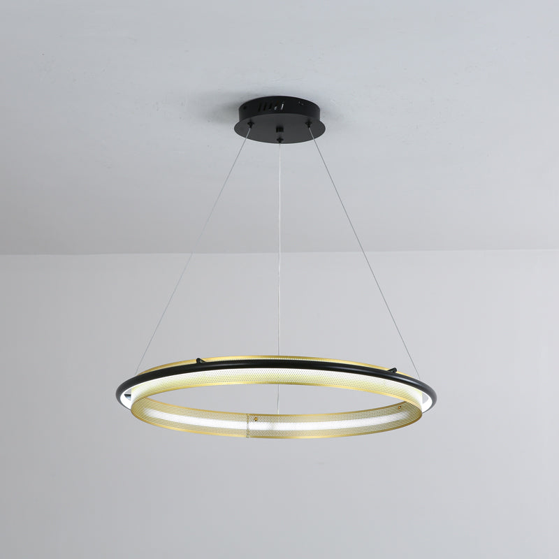 ∅ 39.4″ x H 2.2″ / Black & Gold / Warm Light