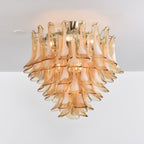 Amber Petal Glass Ceiling Lamp