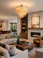 Amber Petal Glass Ceiling Lamp