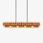 Pressed Glass Disc Linear Chandelier