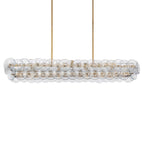 Pressed Glass Disc Linear Chandelier
