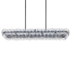 Pressed Glass Disc Linear Chandelier