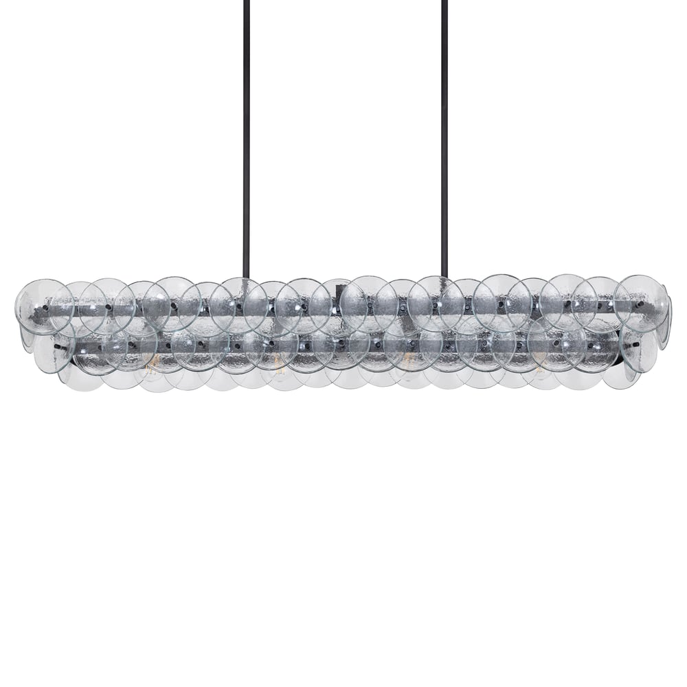Pressed Glass Disc Linear Chandelier