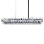 Pressed Glass Disc Linear Chandelier