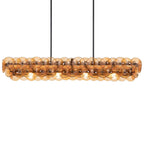Pressed Glass Disc Linear Chandelier