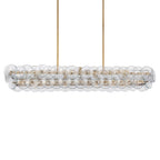 Pressed Glass Disc Linear Chandelier